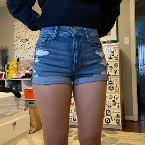 American Eagle Ripped Jean Short Shorts